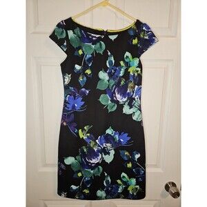 Vince Camuto Floral Tropical Fit and Flare Scuba Dress Size 8
